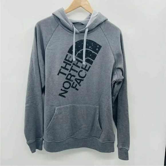 The North Face Tops - The North Face Womens Size M Splatter Logo  Hoodie Sweatshirt in Gray & Black